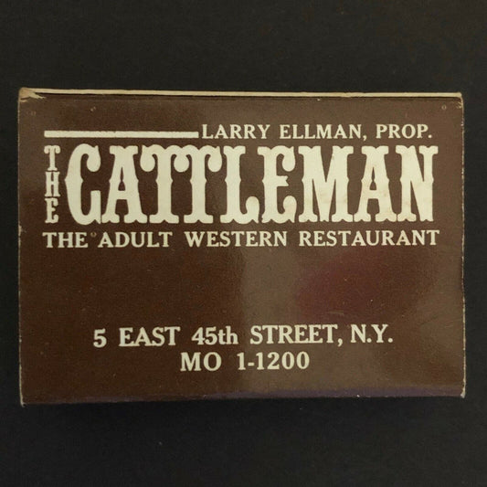 c1970's-80's Wooden Matchboxes / Matchbooks "Cattleman" Restaurant NYC