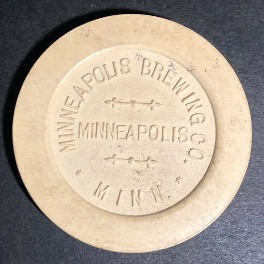 c1920's-30's Minneapolis Brewing Co. White Advertising Poker Chip