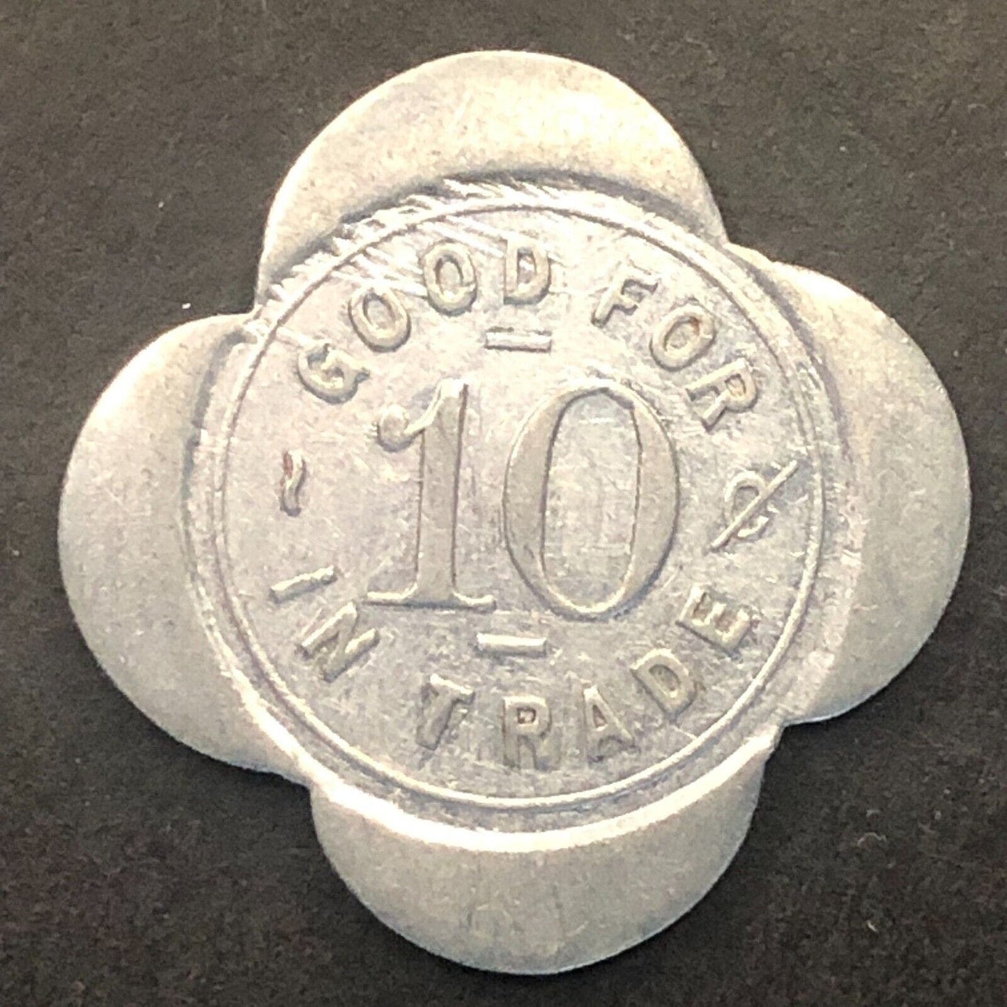 Newhall, Iowa Curley's (Place) G/F/ 10¢ Trade Token Alum. 23.6mm c1920's-30's