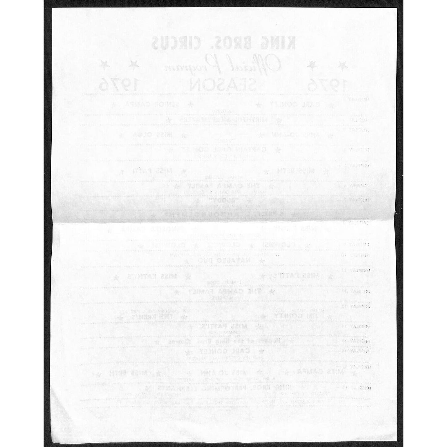 Group of Mostly 1970's Circus Letterheads & 2 1960's Hand Written Cards