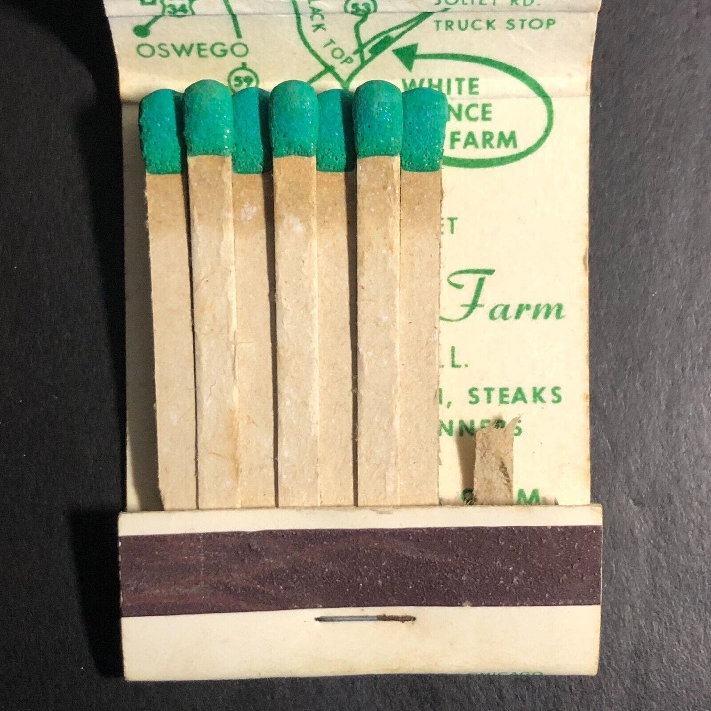 White Fence Farm Restaurant Lemont, IL Half Full Matchbook c1968-73