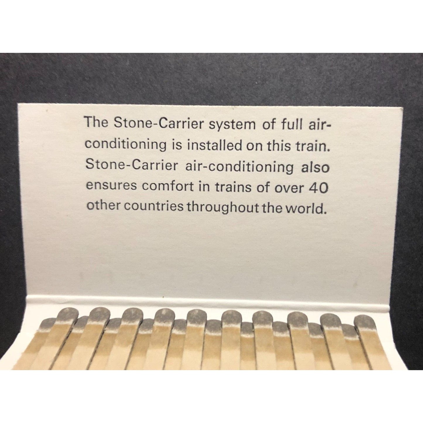British Rail Stone-Carrier Pullman Car Deptford Full Matchbook c1960's-73 Scarce