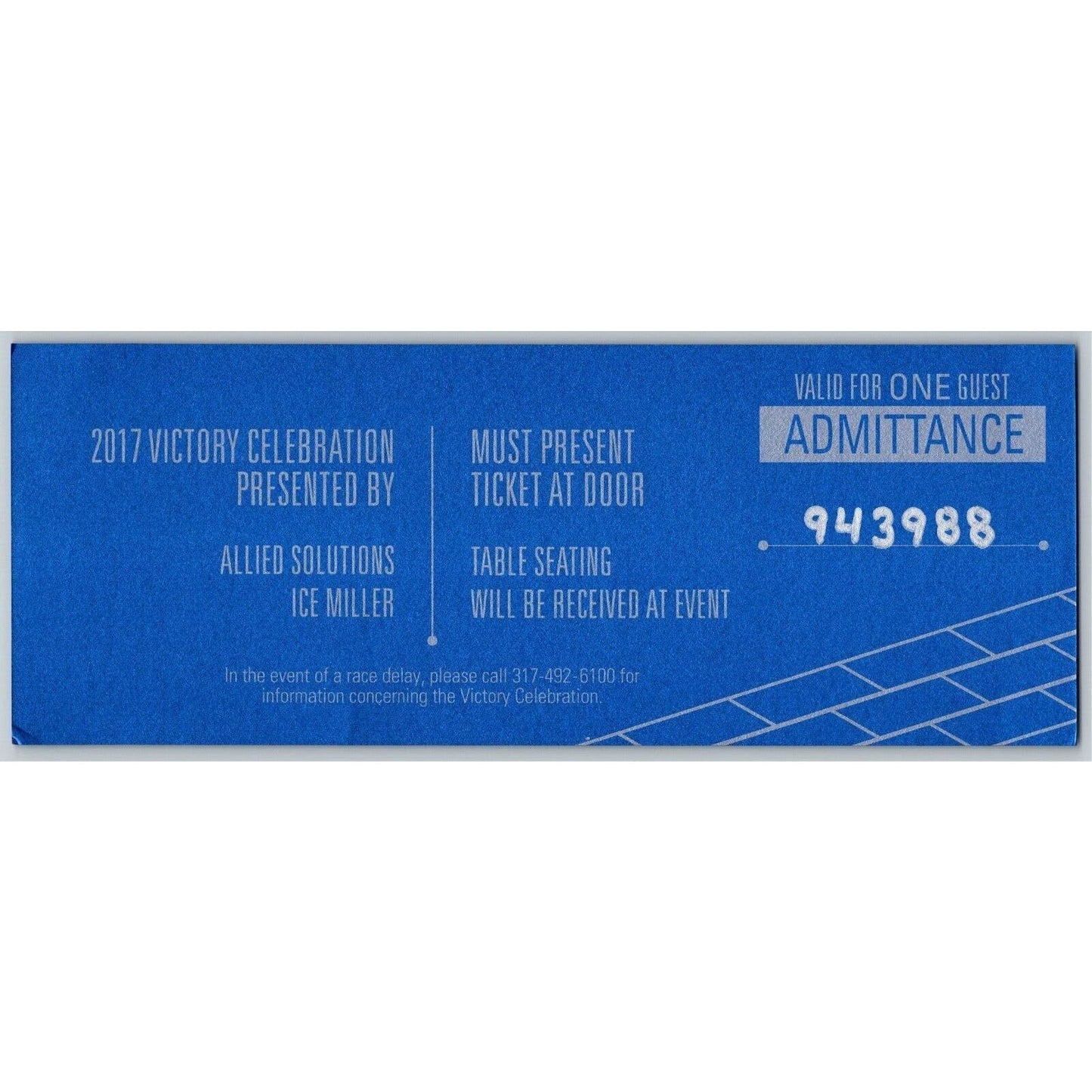 2017 Indy 500 Victory Celebration Dinner / Awards Ticket Indianapolis #943988