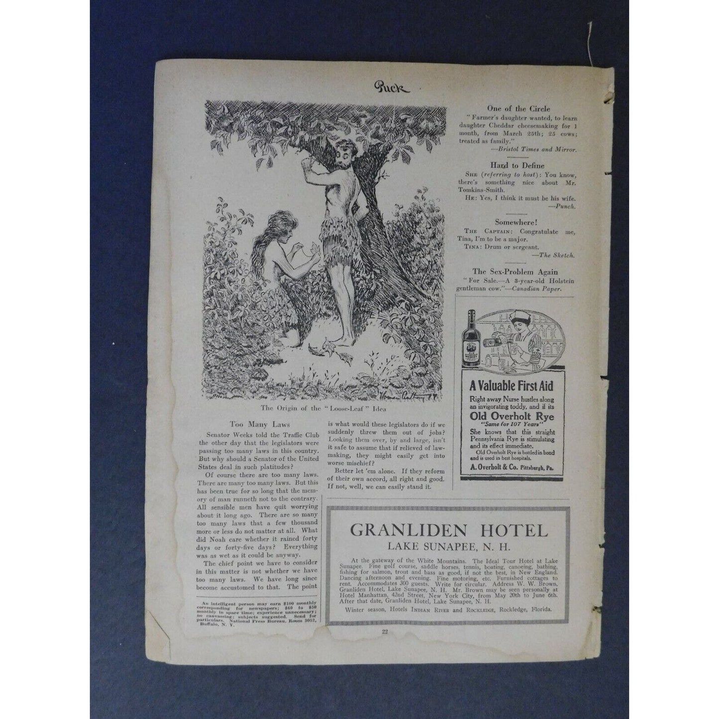 WWI Era - Puck Magazine - May 1917 - Missing Cover?