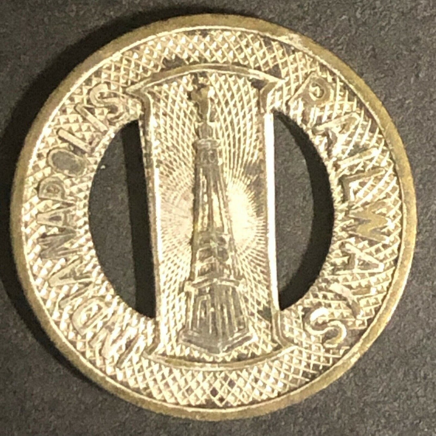 c1930's-40's 16mm Indianapolis Railways G/F One Fare Transit Token