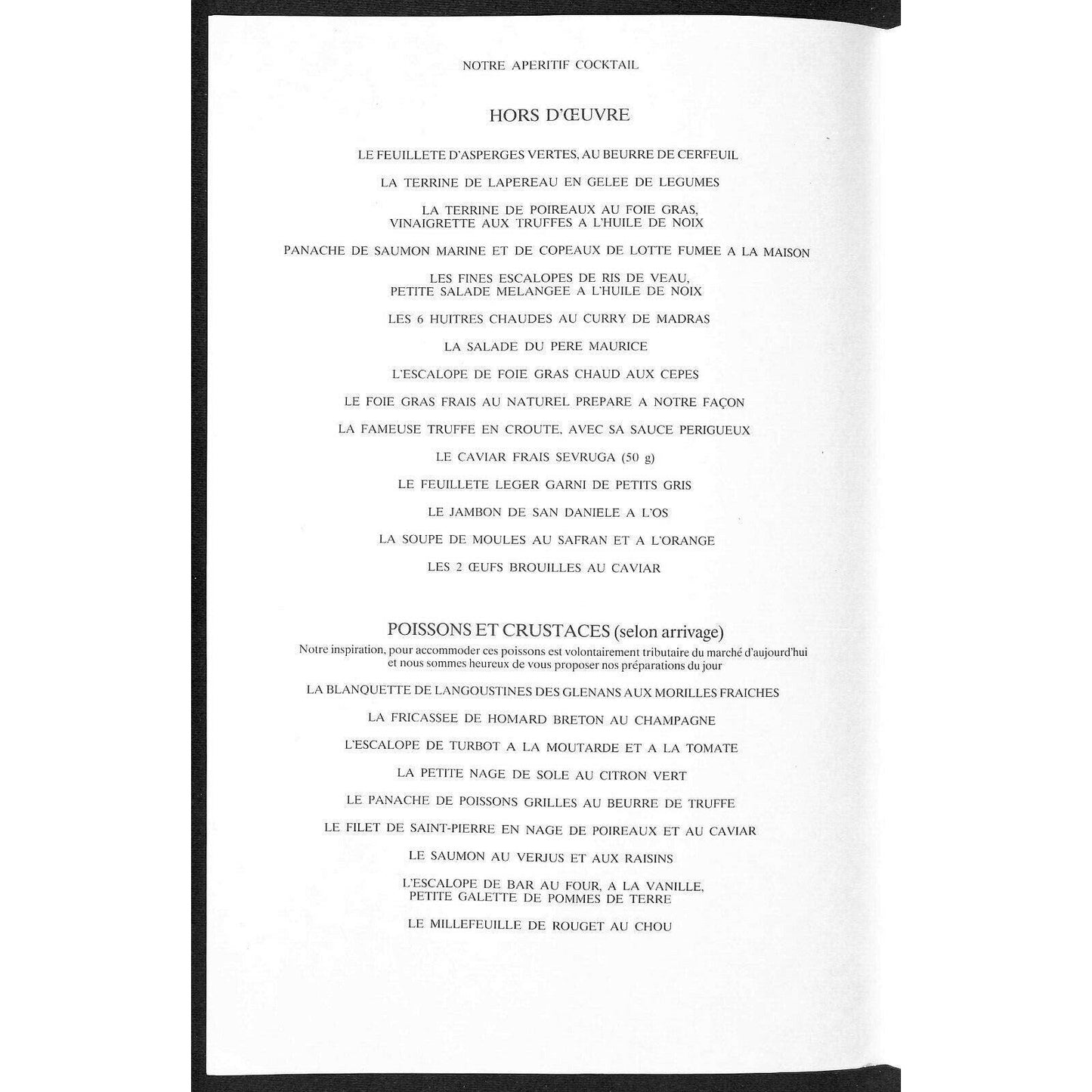 G.G. Boyer Reims French Language Restaurant Menu 1988 Signed by ??
