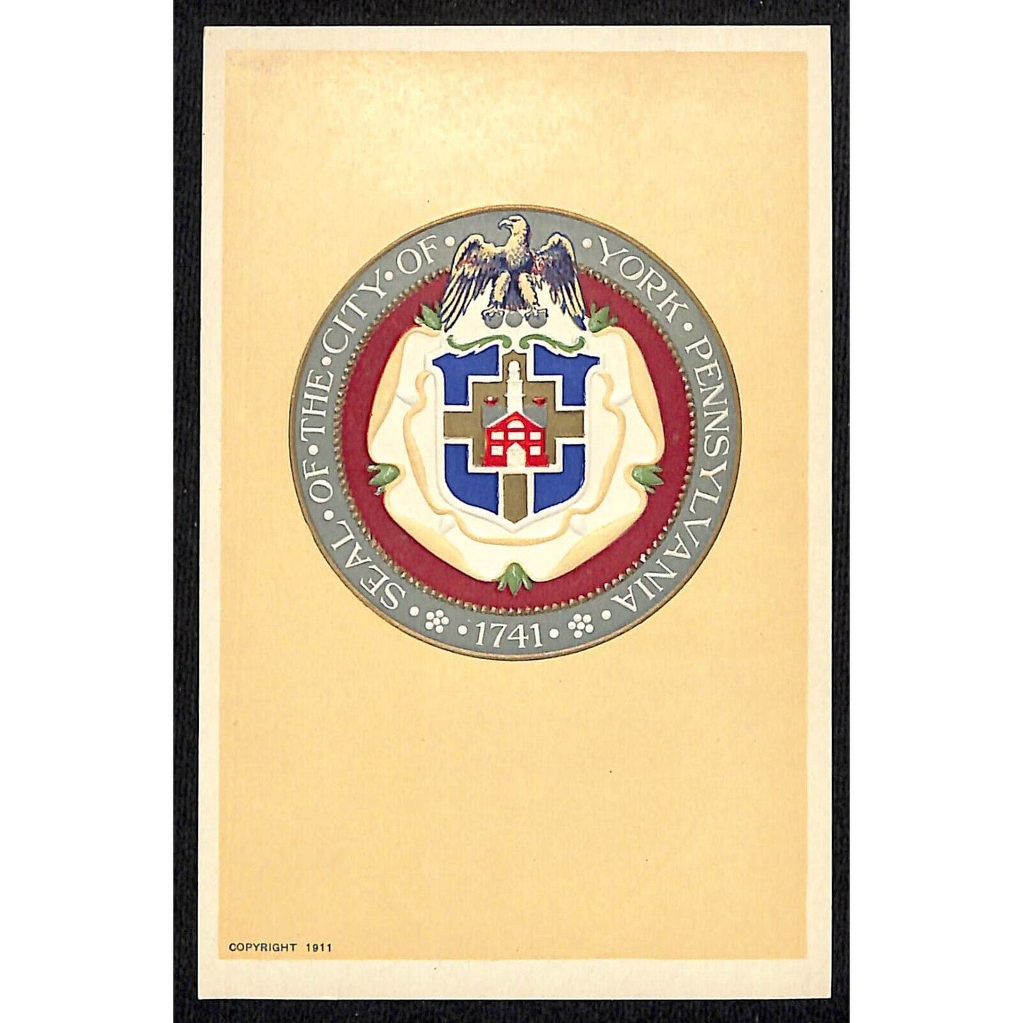 Seal of the City of York, Pennsylvania Postcard c1977 NP VGC - Embossed