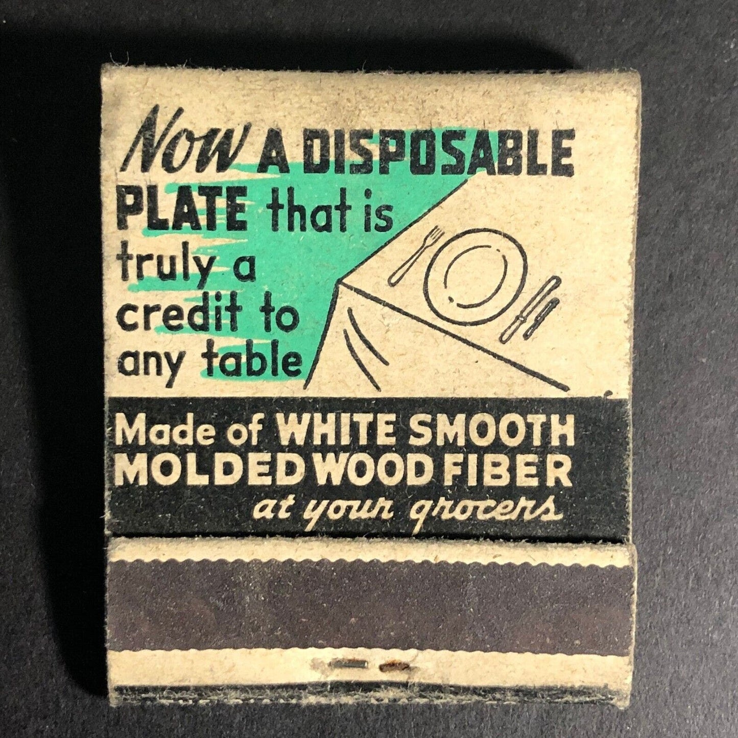 Diamond Disposable Dinner Plates Matchbook c1940's-50's 20-Strike VGC