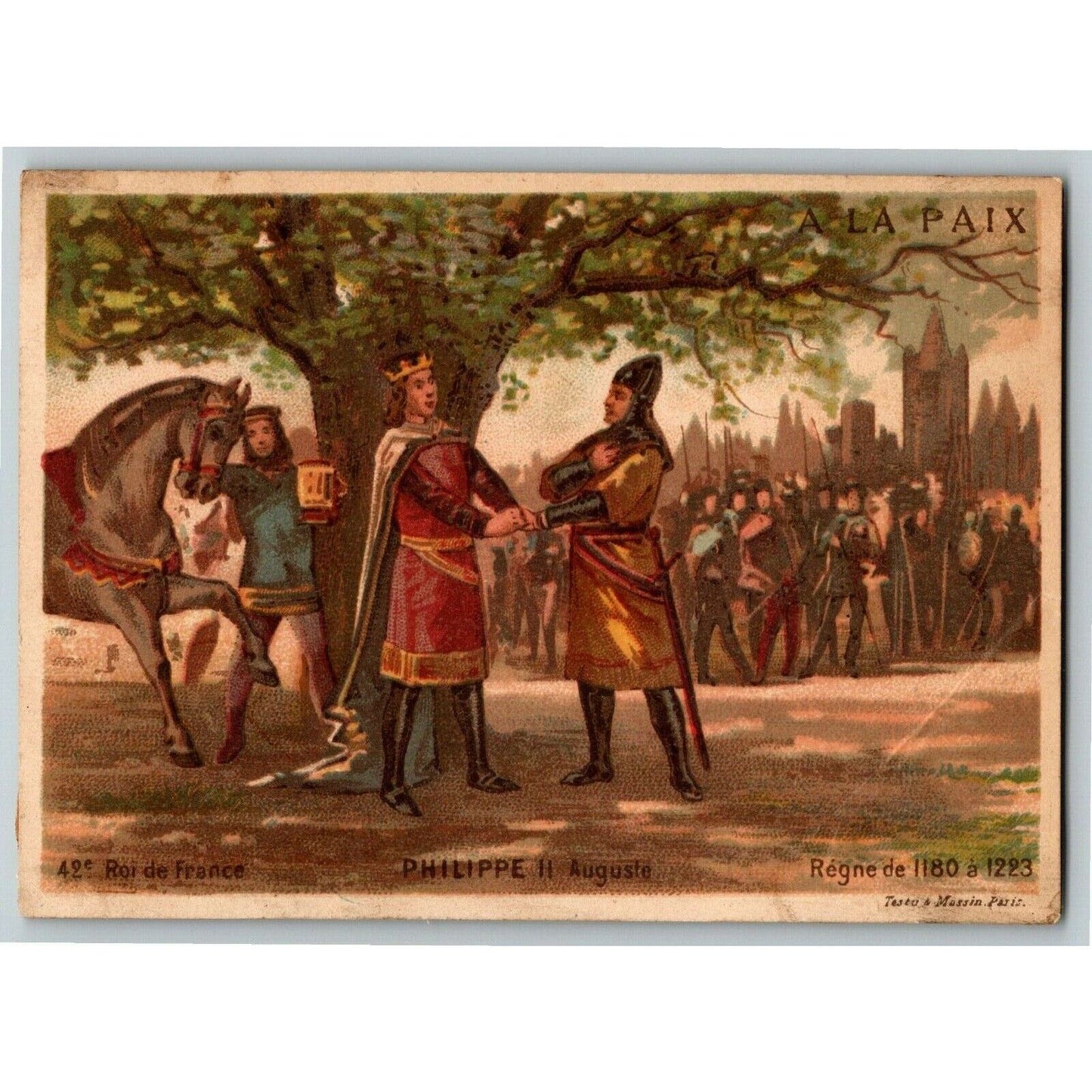 French Victorian Trade Card Grands Magasins de Neuveautes - Philippe II Auguste