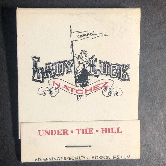 Natchez, MS Lady Luck Casino Full Matchbook c1993-99