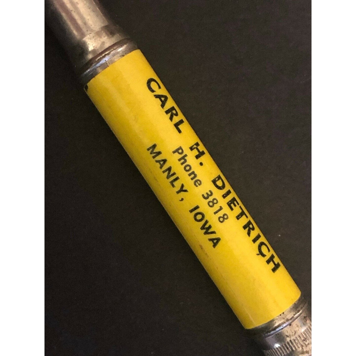 c1930's40's "Dietrich Peet Manly Council Bluffs, Iowa" Advertising Bullet Pencil