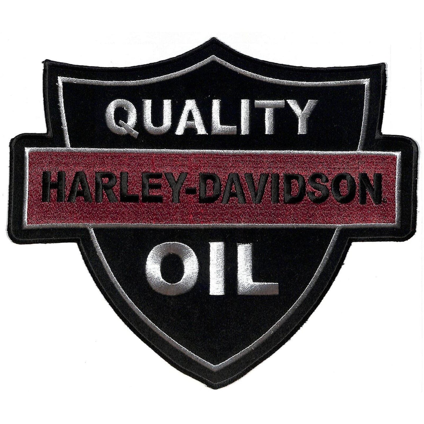 Harley-Davidson "Quality Oil" Vintage Licensed Embroidered Patch 8 1/2 x 10" NOS