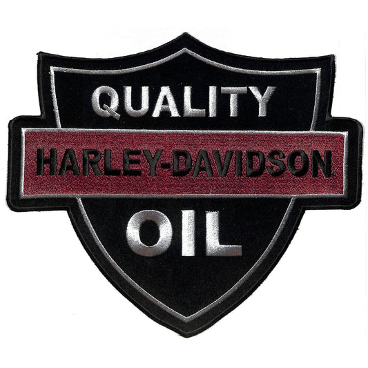 Harley-Davidson "Quality Oil" Vintage Licensed Embroidered Patch 8 1/2 x 10" NOS