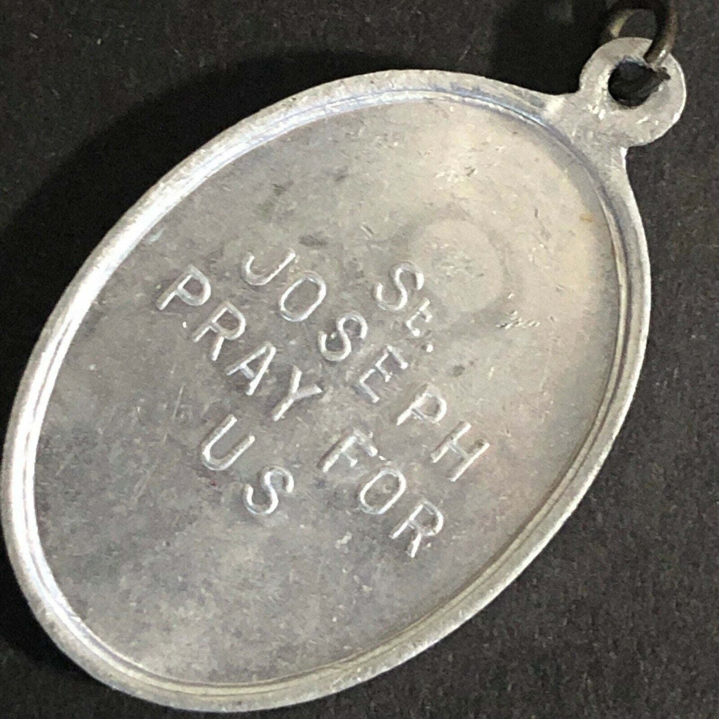 Vintage 34mm Aluminum "St. Joseph Pray for Us" Pendant / Token