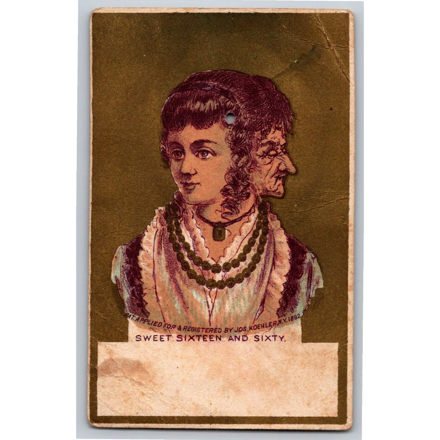 "Sweet Sixteen and Sixty" Girl / Woman Blank Victorian Trade Card