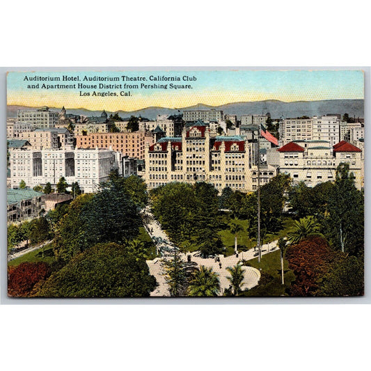 Auditorium Hotel Theatre Los Angeles Postcard - Disc. PO Moneta? PM 1920