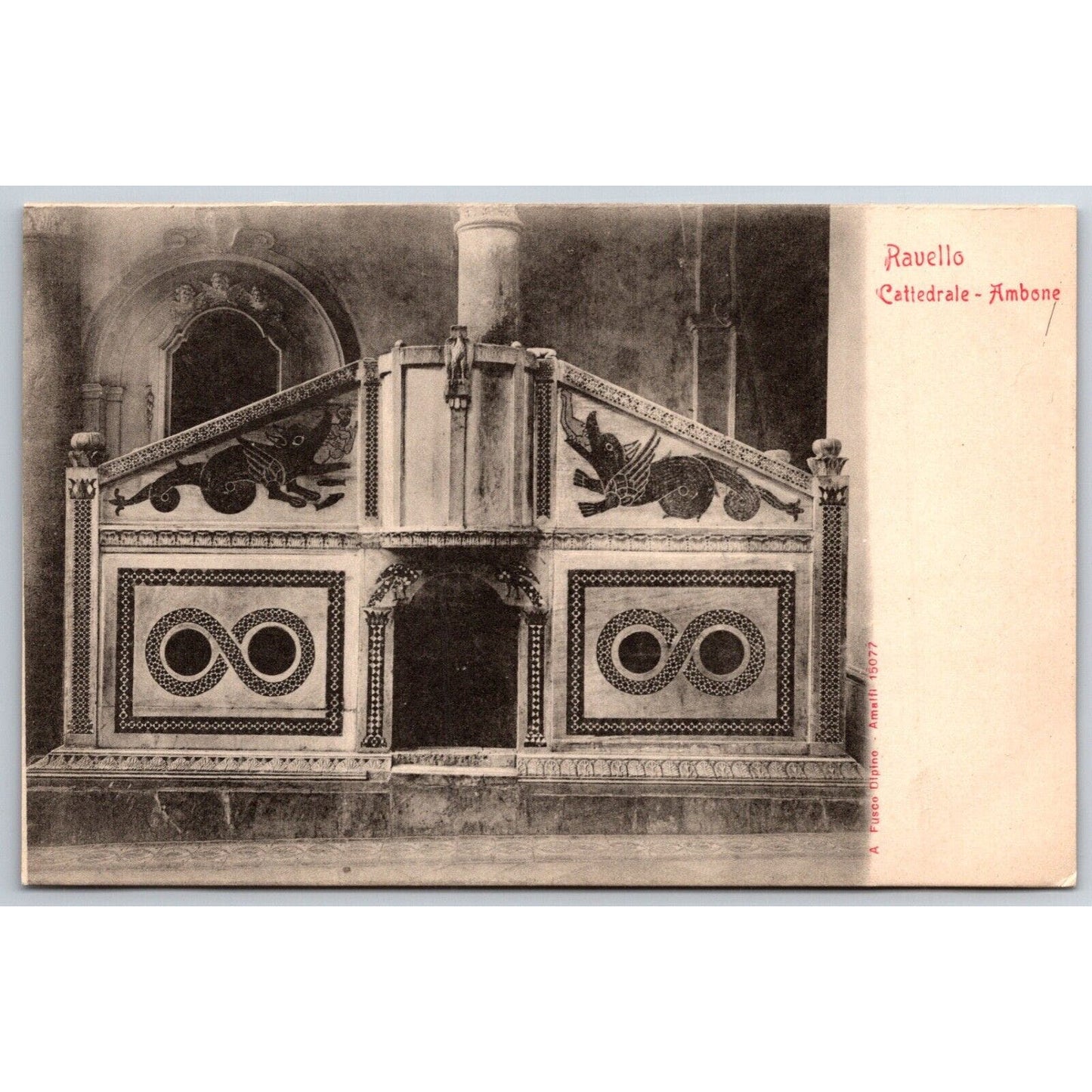 Italian Postcard Revello Cathedral Ambo 1901-1907 NP VGC