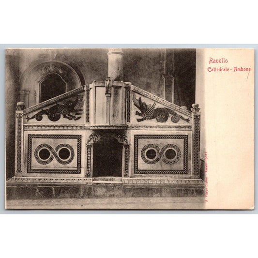 Italian Postcard Revello Cathedral Ambo 1901-1907 NP VGC