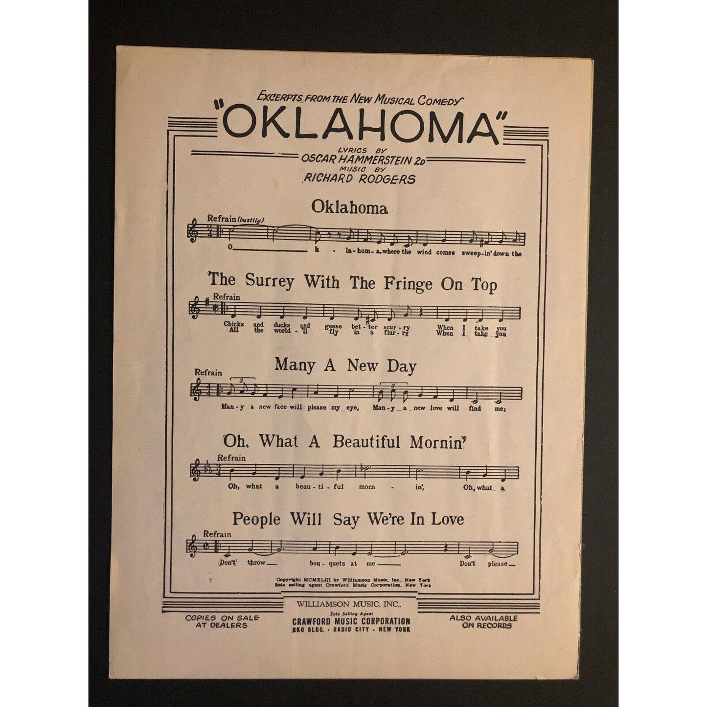Vintage 1946 Sheet Music "How Are Things in Glocca Morra" from Finian's Rainbow