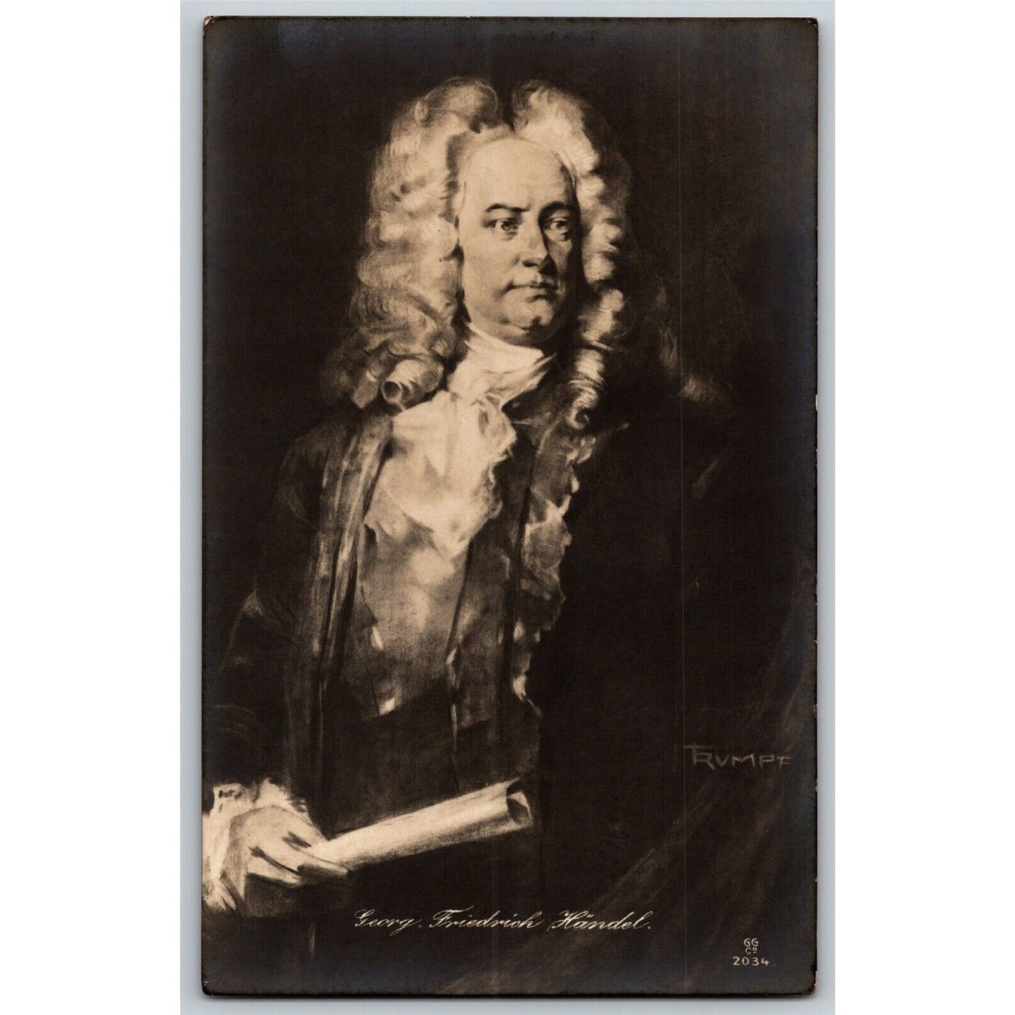Vintage c1910's Postcard - Composer George Friedrich Handel