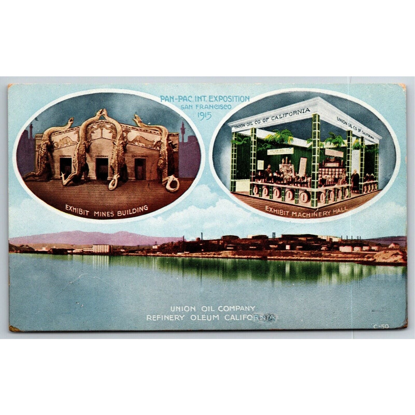 Vintage 1915 Pan Pacific Exposition San Francisco Postcard - "Union Oil"