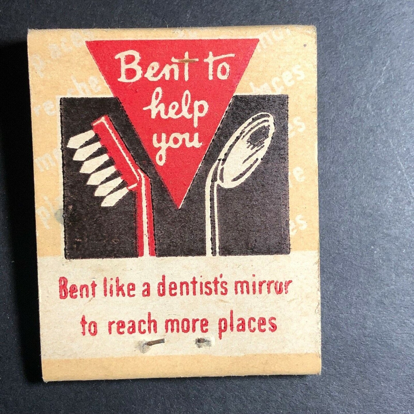 Scarce 1950's Full Matchbook "Squibb Angel Toothbrush" "Bent To Help You"