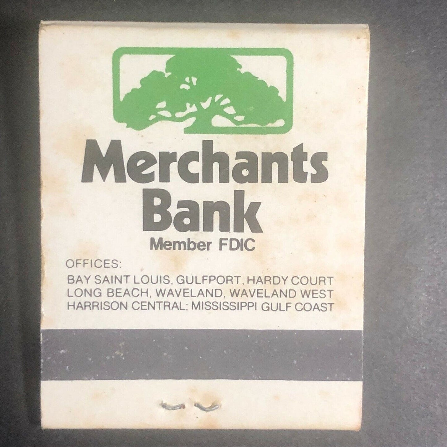 80's Full Matchbook "Merchants Bank" Gulfpoint Waveland Long Beach Hardy Court