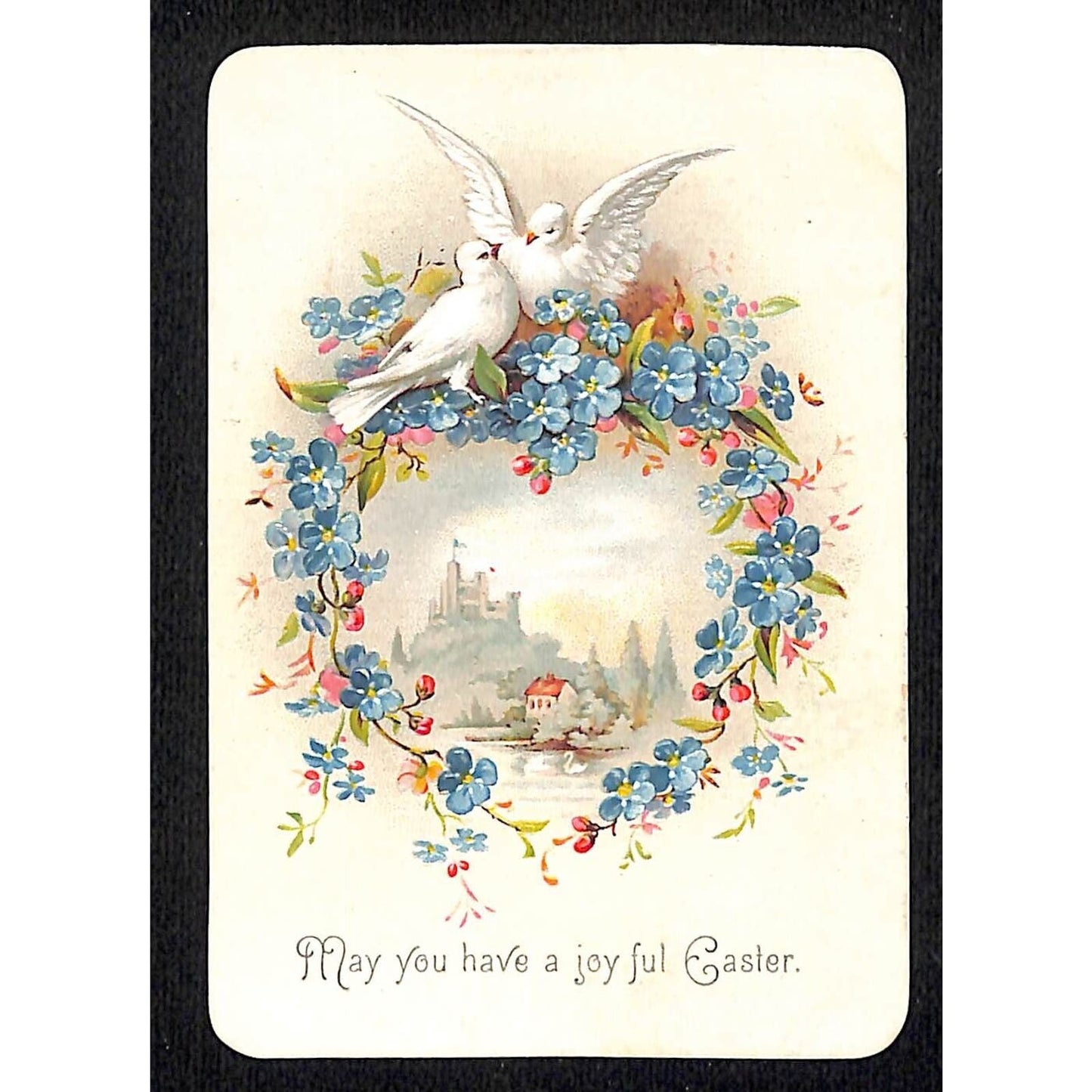 Victorian Friendship Card & c1946 Embossed Easter Card w/ White Doves