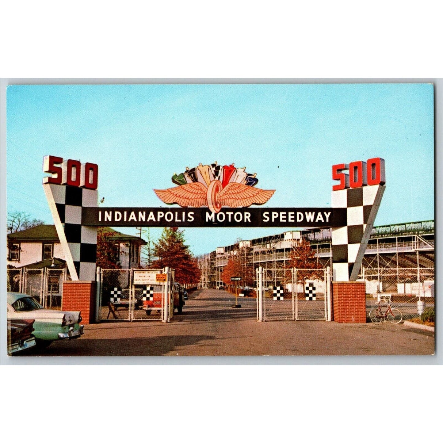 Indy 500 Postcard 1958 "Main Gate - Open Indianapolis Motor.." Unposted - VGC