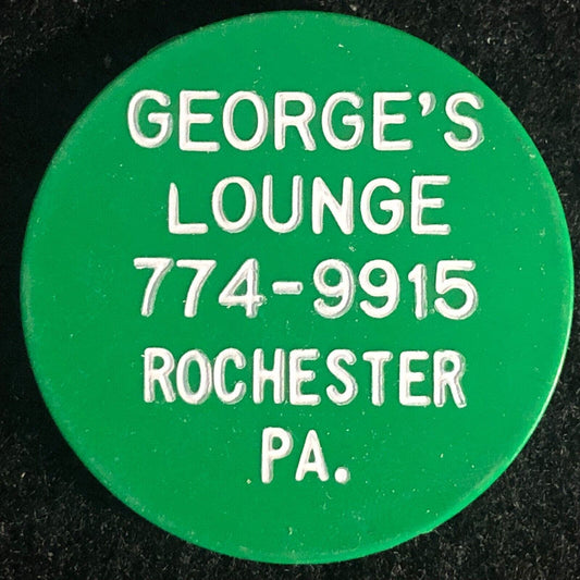 George's Lounge Rochester, PA Plastic "Rain Check" Token 31.6mm VGC Scarce