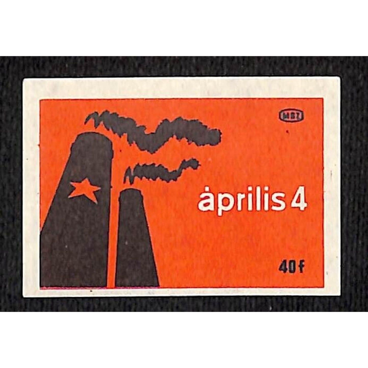 Vintage Matchbox Label Hungarian / Soviet April 4 1950 ? Smokestacks