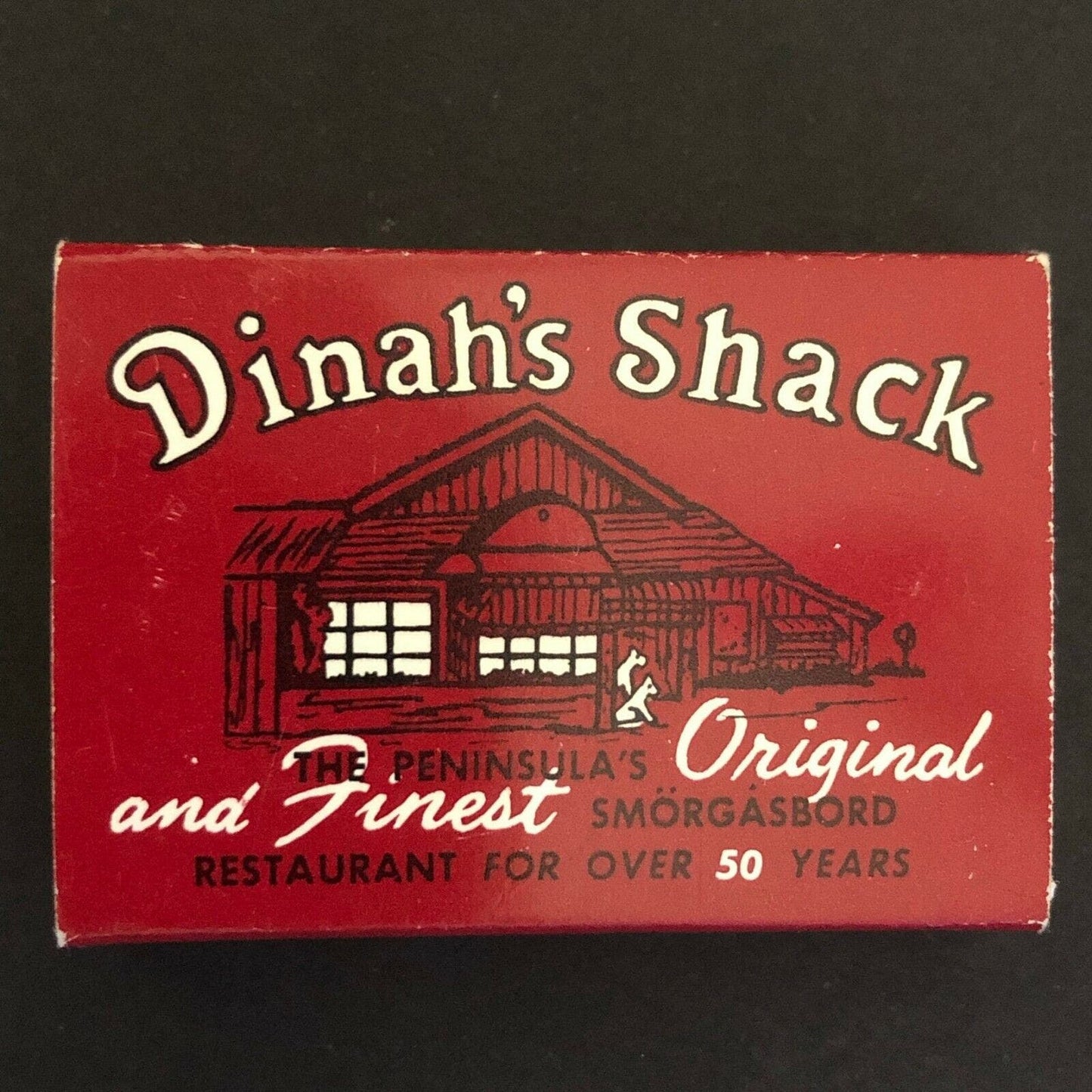 c1970's-80's Vintage Wooden Matchbox Matchbook "Dinah's Shack" Palo Alto, CA