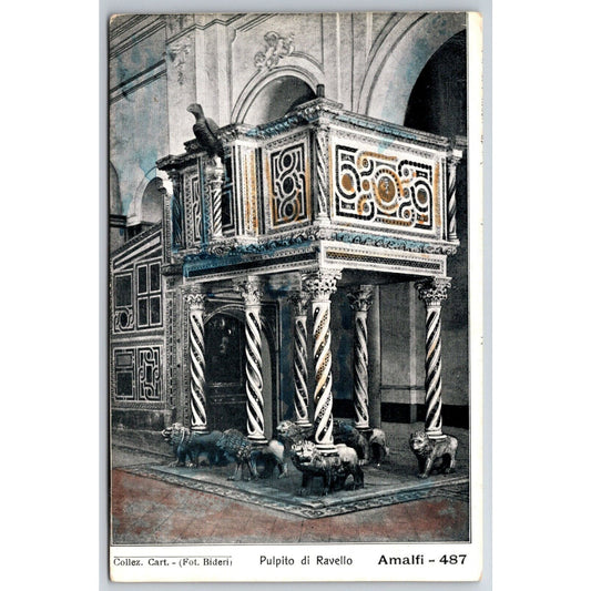Italian Postcard Pulpit of Revello (Duomo Cathedral) 1901-1907 NP VGC