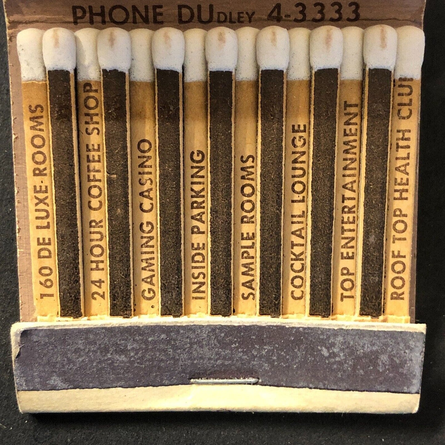 Hotel Fremont Las Vegas Casino Full Matchbook Printed Stick 1960's VGC Scarce