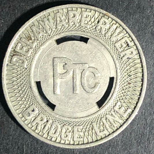Brass Transit Token Philadelphia / Camden Delaware River Line Bridge 22mm (1832)