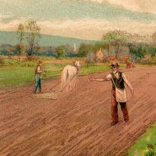 American Cereal Co.'s Quaker Oats Trade Card Likely 1893 Chicago Plowing
