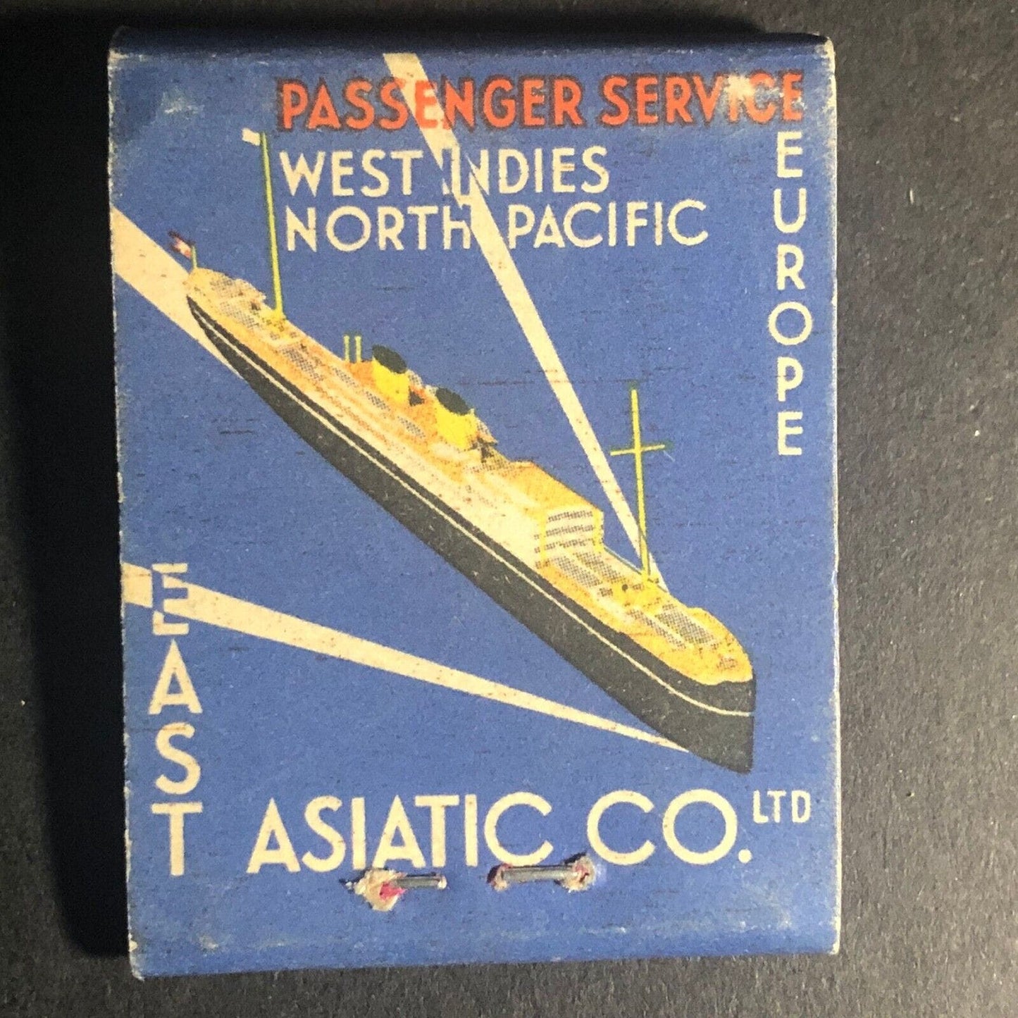 East Asiatic Co. Europe Passenger Full 20-Str Wooden Matchbook c1930's-40's