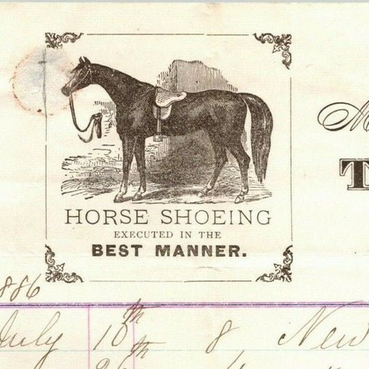 Astoria Queens Letterhead 1887 - B. Magee Practical Horse Shoer Flushing Avenue