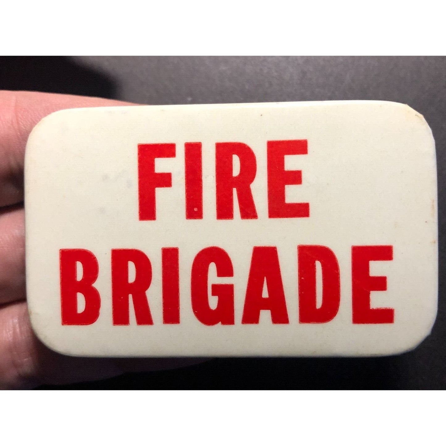 "Fire Brigade" Vintage Steel Pinback Button c1950's-60's