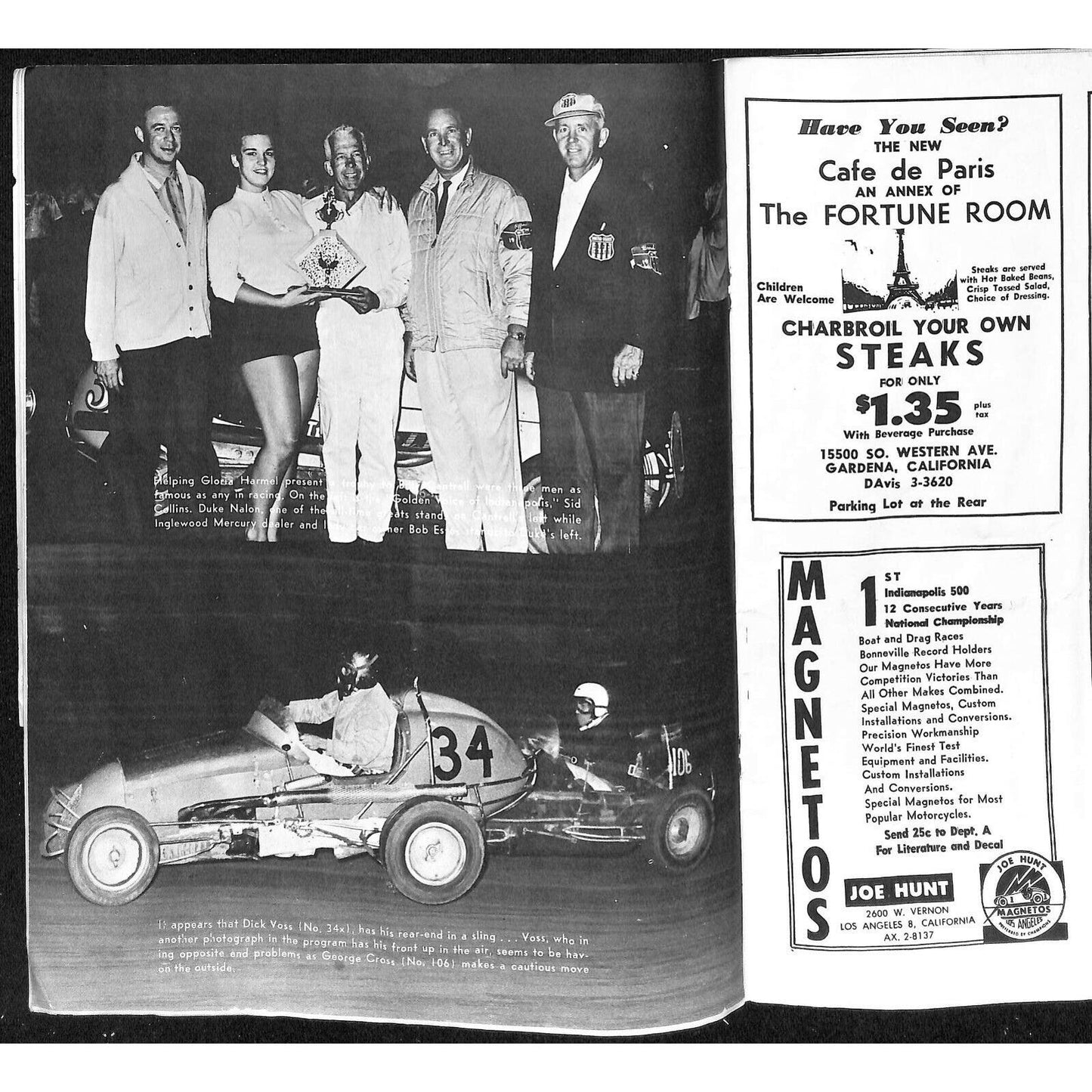 Scarce 1963 USAC National Championship Midget Races Program 20 pp. Cut Cover