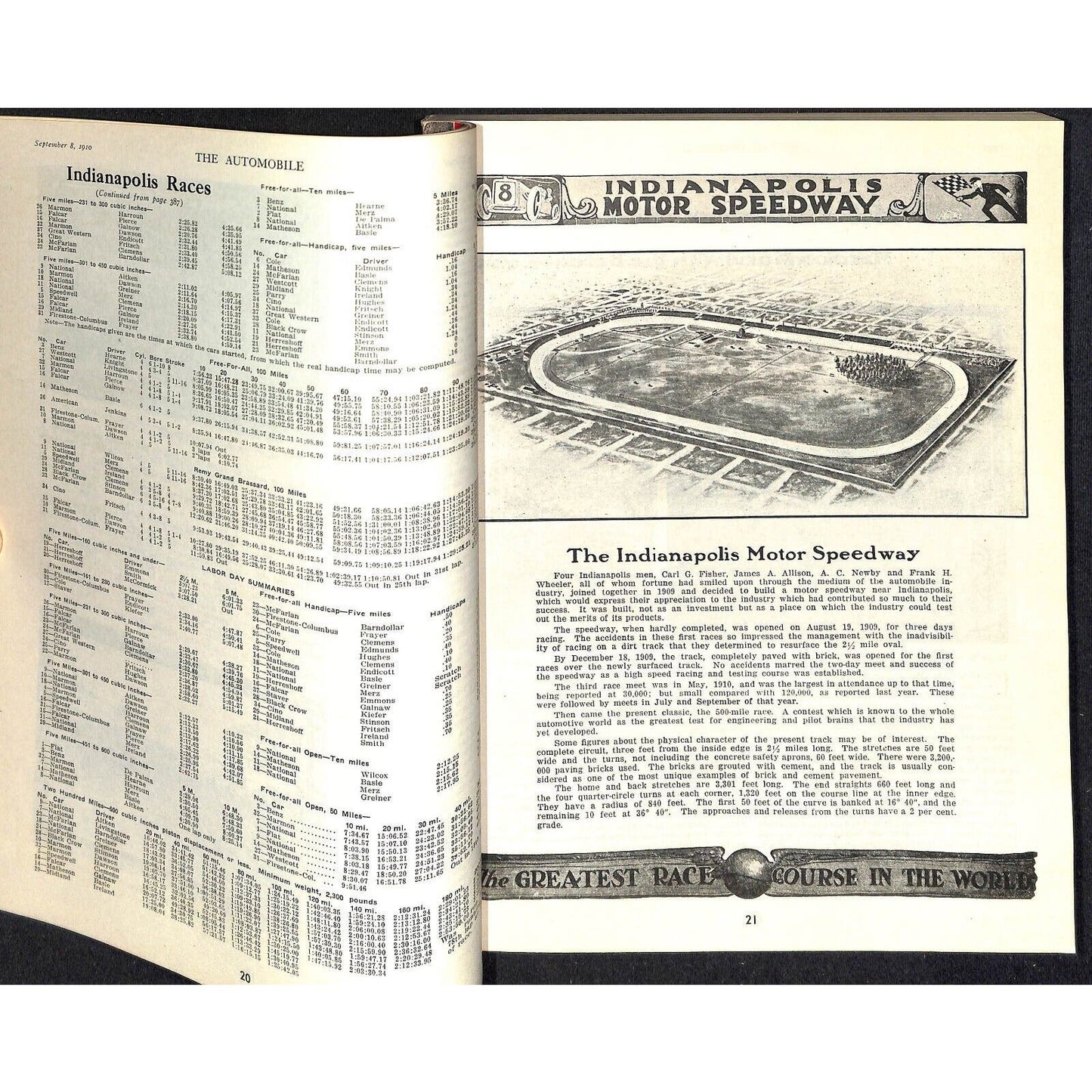 1946 Indy 500 Floyd Clymer's Indianapolis 1909-1941 Race History IMS 320pp. VGC
