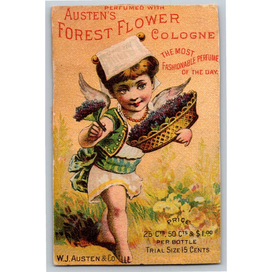 Wm. Smith & Co. Pure Chemicals Drugs Victorian Trade Card Forest Flower Angel