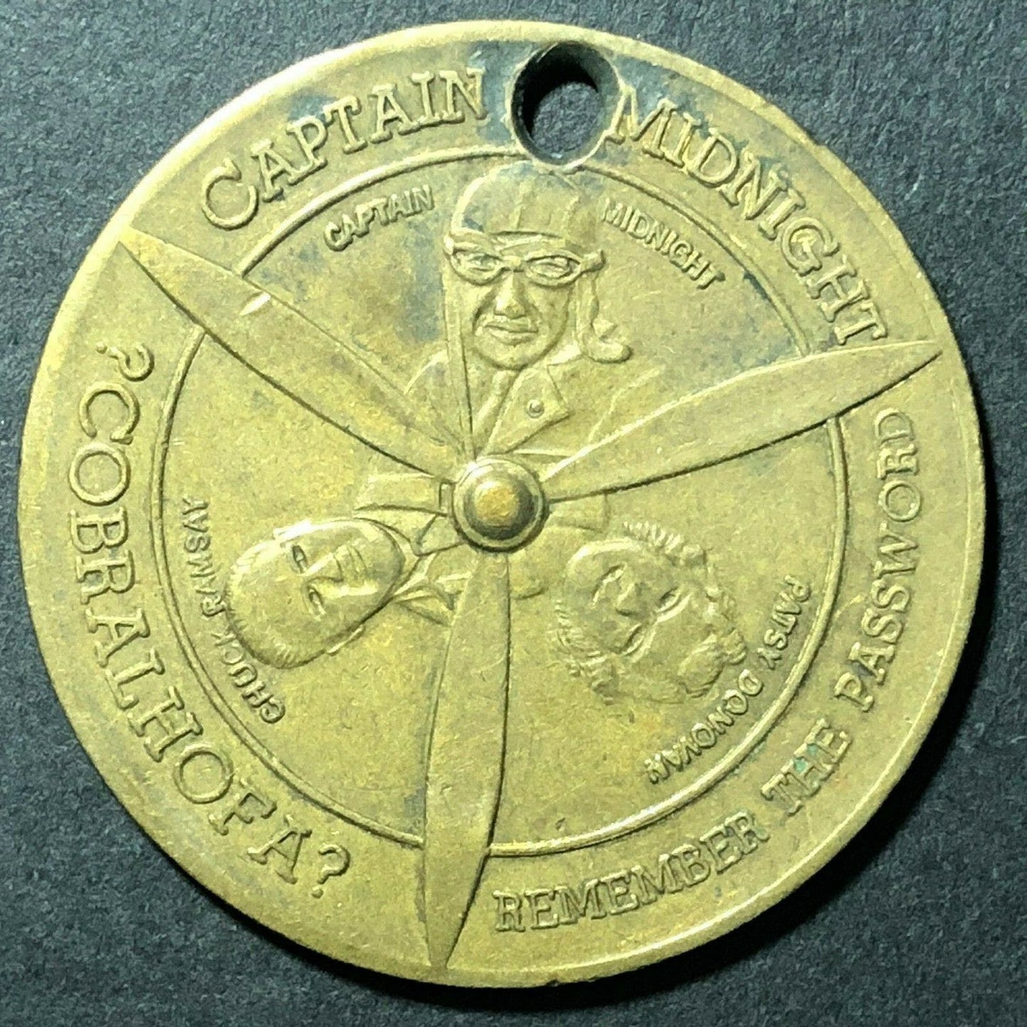 Vintage Skelly Captain Midnight Membership Spinner Propeller Token 31mm 1940