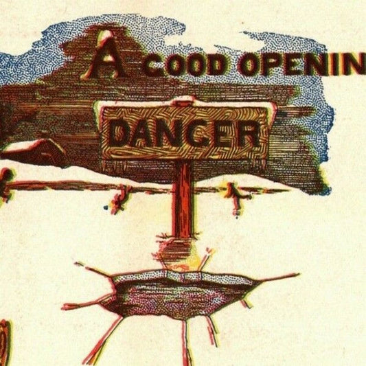 "Opening for the Right Party" c1905 Undivided Comic Pond Skating Humor Postcard
