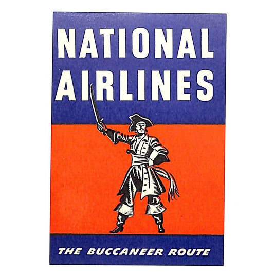 National Airlines "The Buccaneer Route" Gum Label VGC