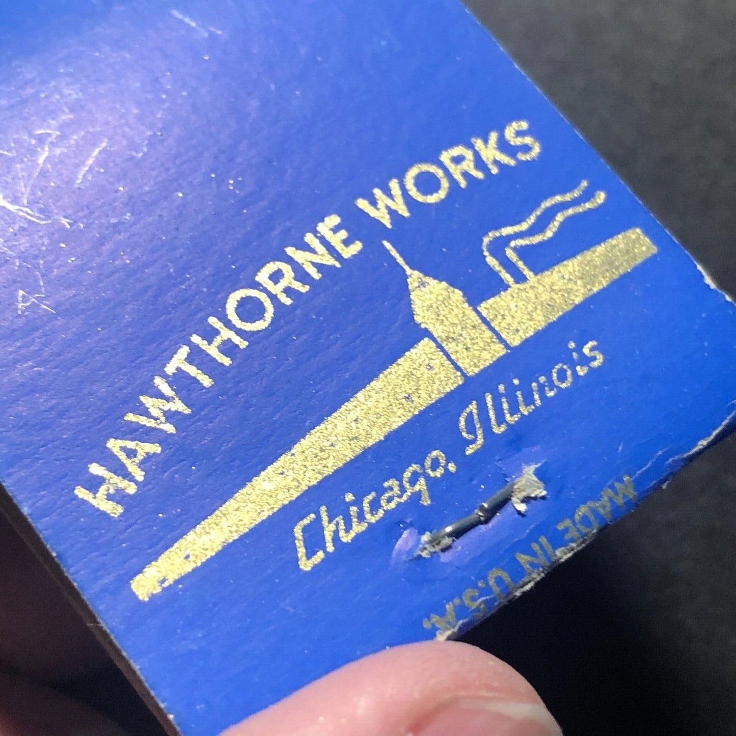 Western Electric Telephone Hawthorne Works Chicago Full Matchbook c1930's-40's