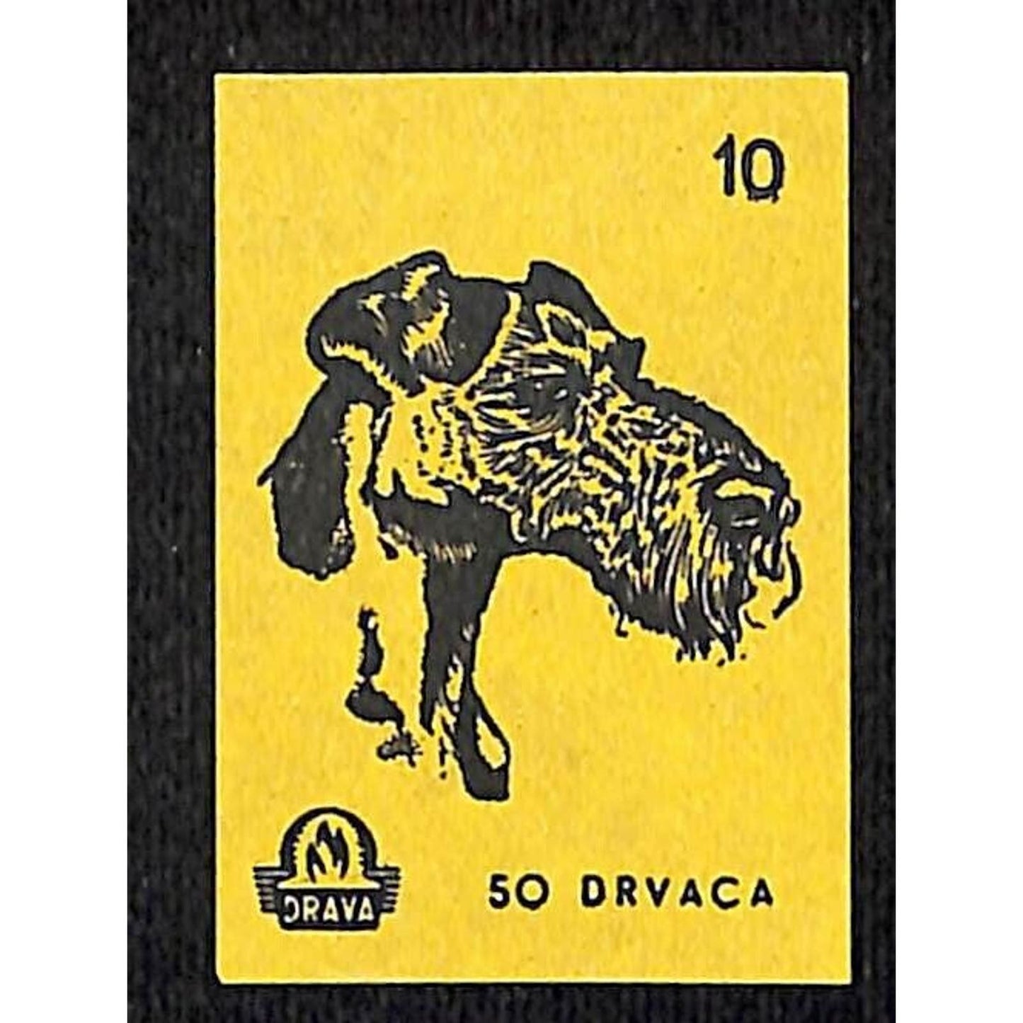 Vintage Yugoslavia Matchbox Label Drvaca Dog Breed Series #10 VGC c1960's