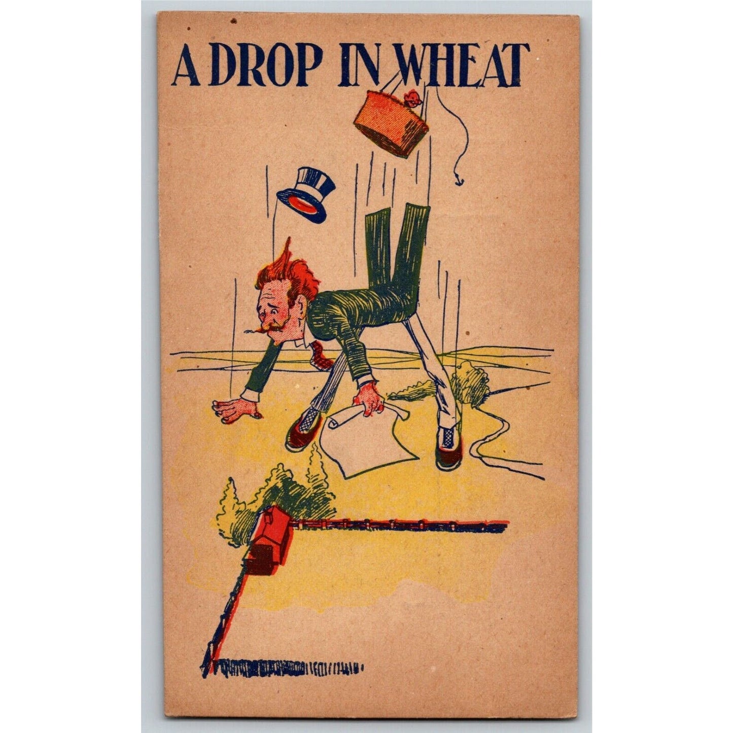 "A Drop In Wheat" c1905 Undivided Unposted Comic Humor Postcard