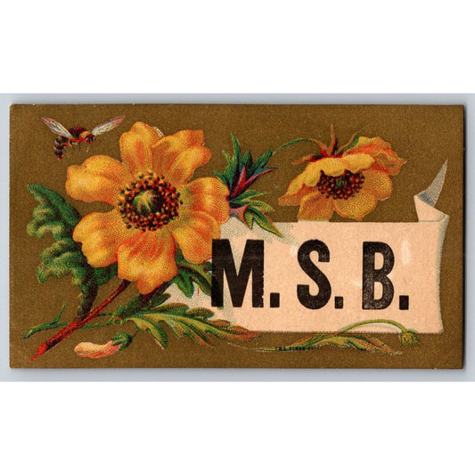 Bosworth, Wells & Co. MSB Corset Marietta, OH Victorian Trade Card Flower Bee