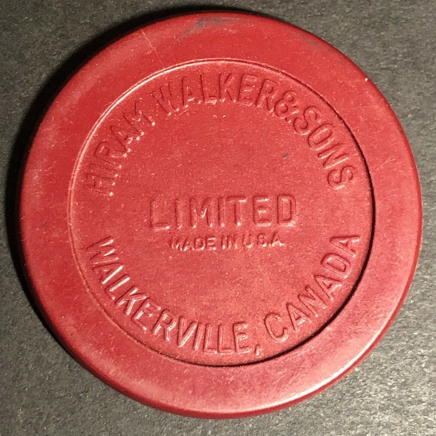 Burgundy Walker's Mountain Ridge Bourbon Advertising Poker Chip Eisenstadt